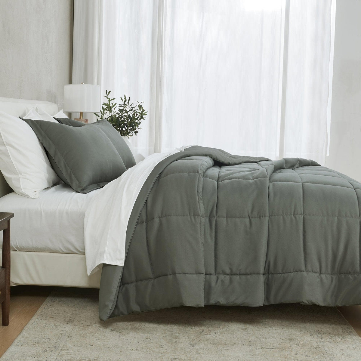 Reversible Brushed Microfiber Comforter Set – Odette Collection – view 3
