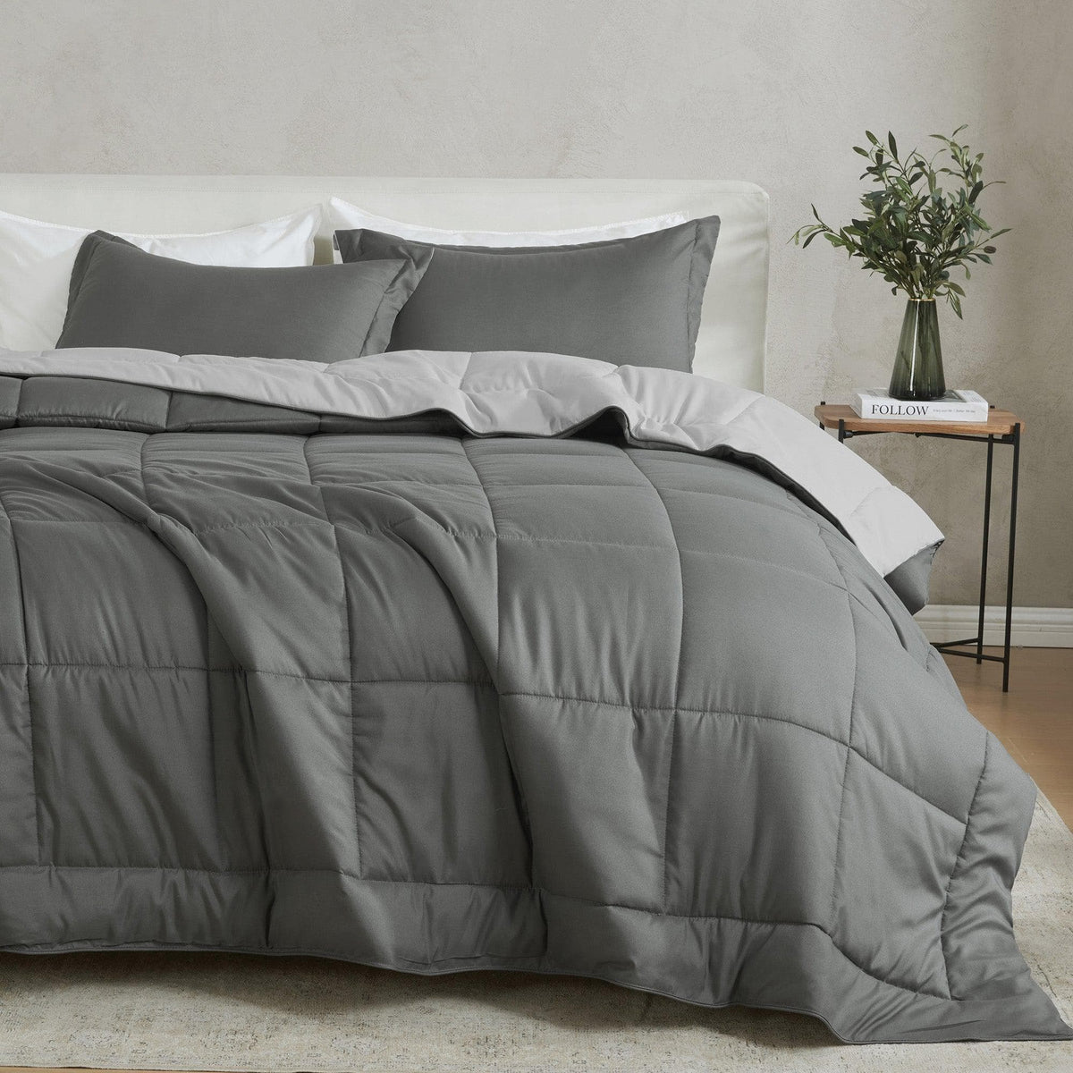 Reversible Brushed Microfiber Comforter Set – Odette Collection – view 25