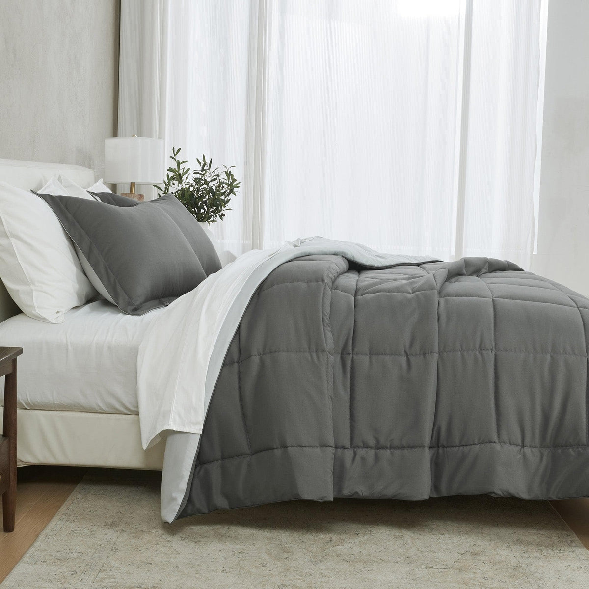 Reversible Brushed Microfiber Comforter Set – Odette Collection – view 27
