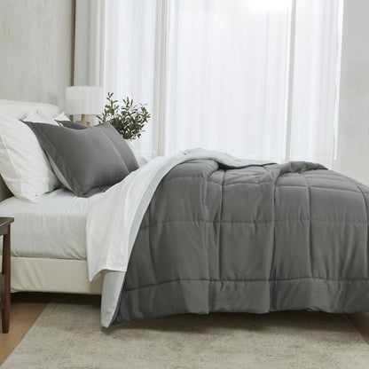Reversible Brushed Microfiber Comforter Set – Odette Collection – view 27