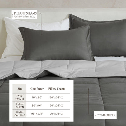 Reversible Brushed Microfiber Comforter Set – Odette Collection – view 28