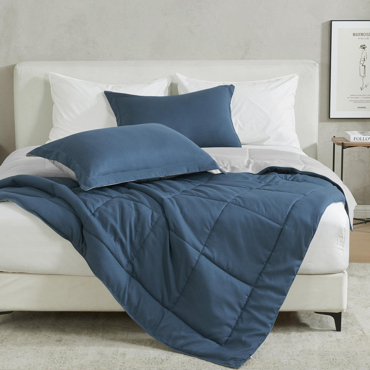 Reversible Brushed Microfiber Comforter Set – Odette Collection – view 32