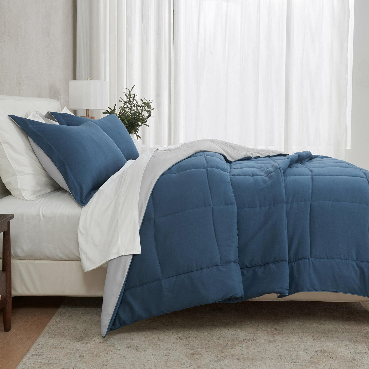 Reversible Brushed Microfiber Comforter Set – Odette Collection – view 33