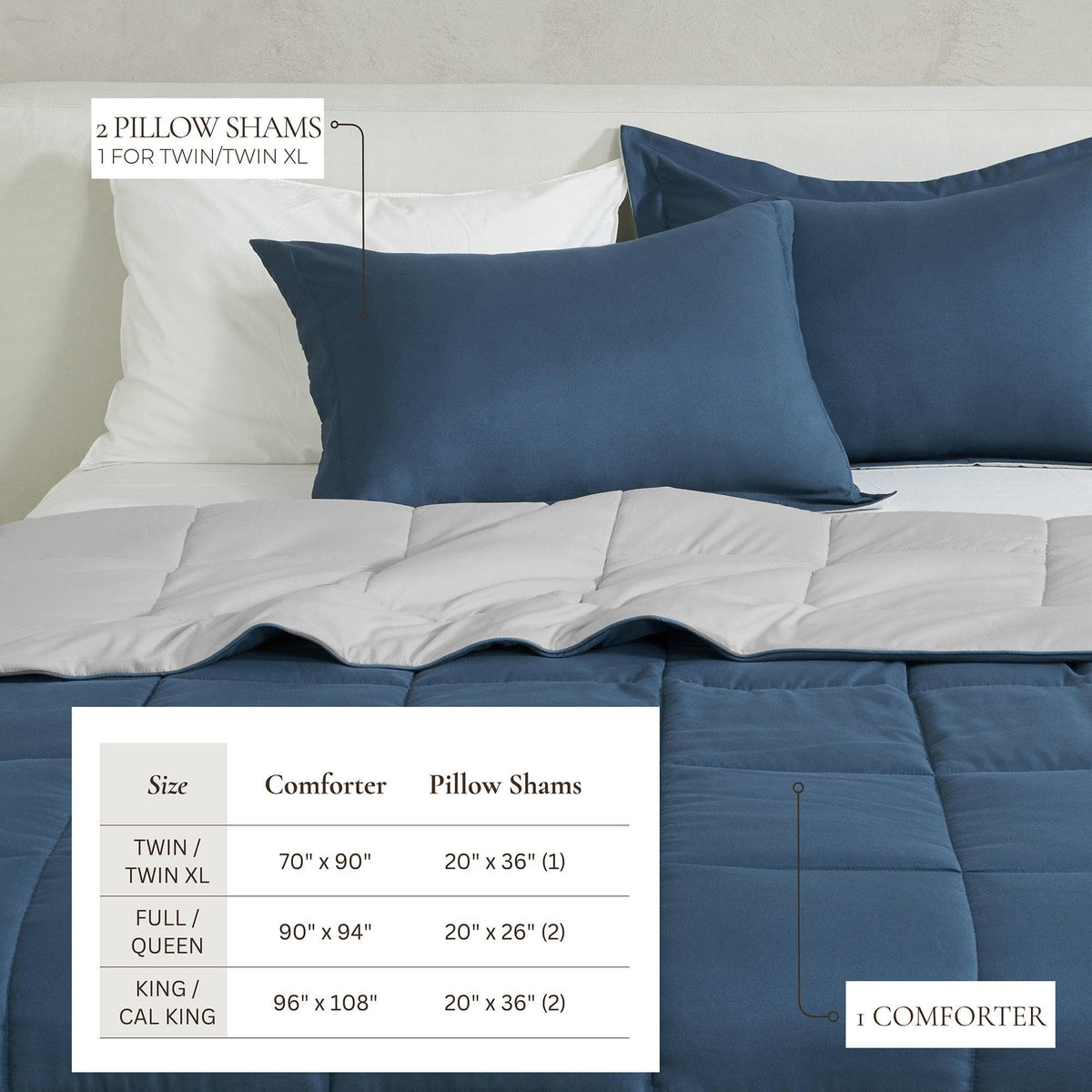 Reversible Brushed Microfiber Comforter Set – Odette Collection – view 34