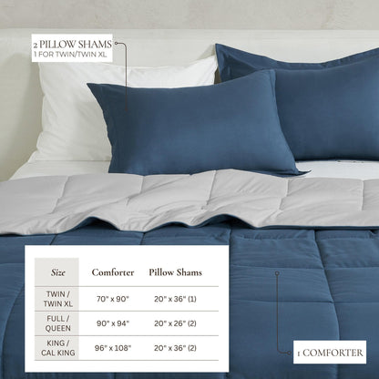 Reversible Brushed Microfiber Comforter Set – Odette Collection – view 34
