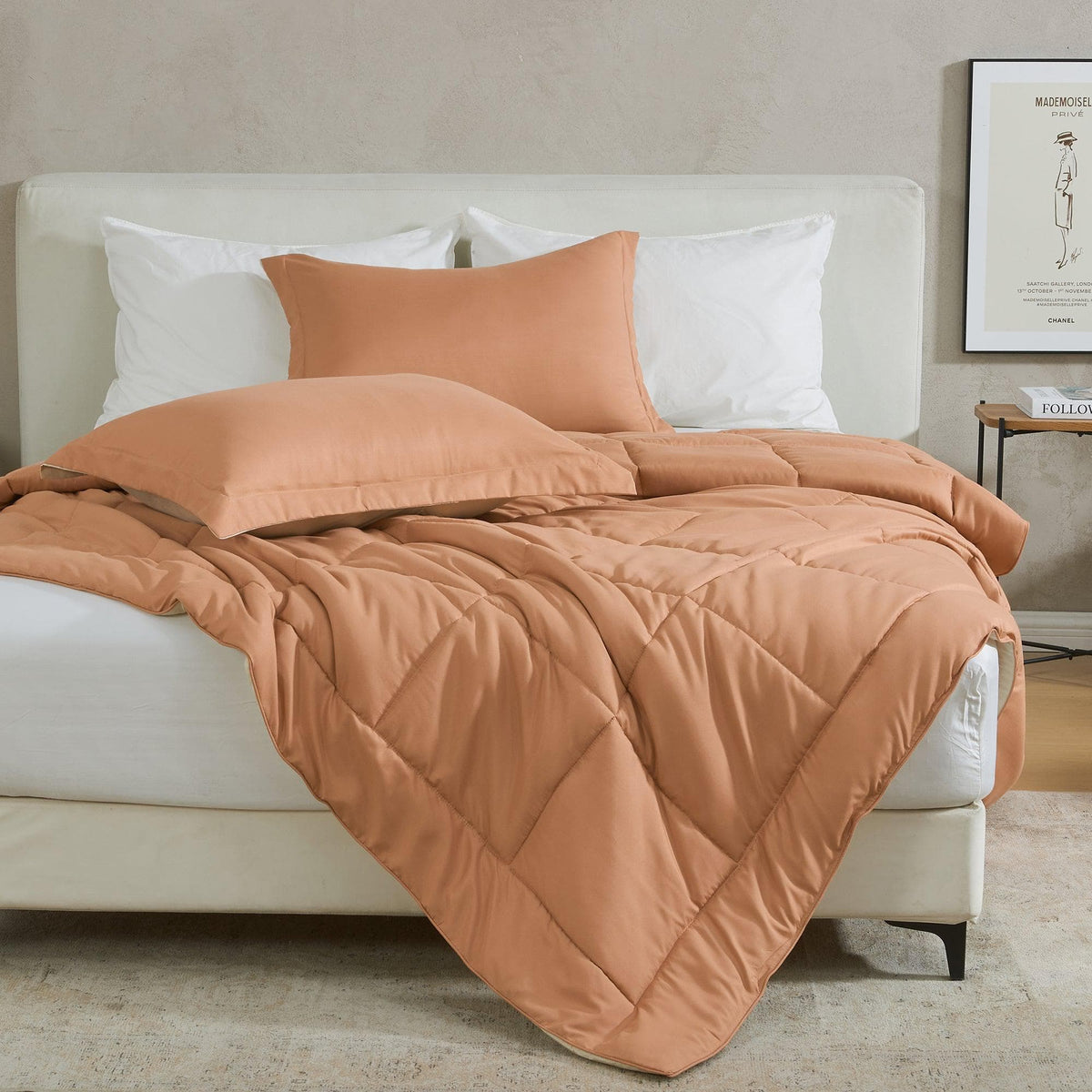 Reversible Brushed Microfiber Comforter Set – Odette Collection – view 38