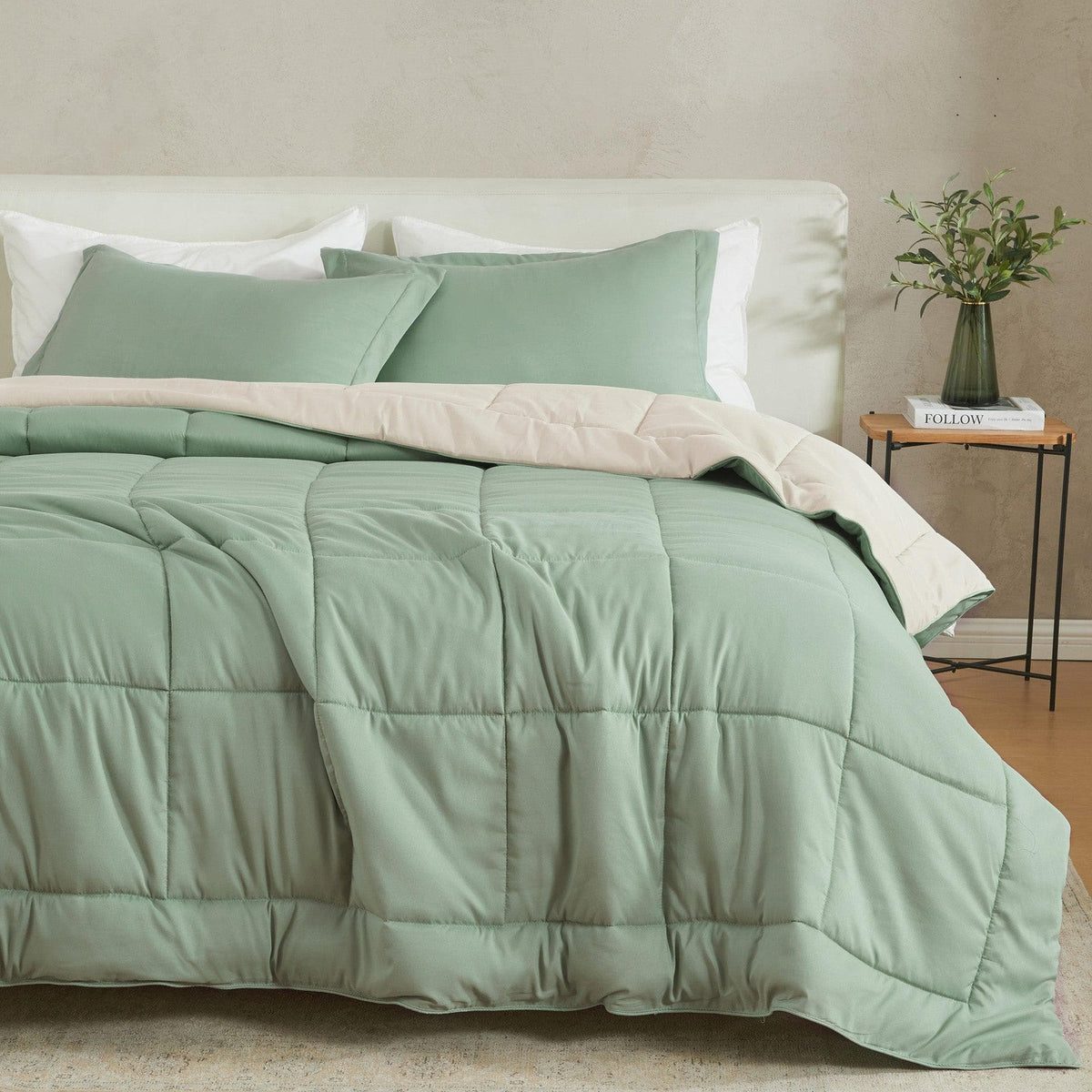 Reversible Brushed Microfiber Comforter Set – Odette Collection – view 43