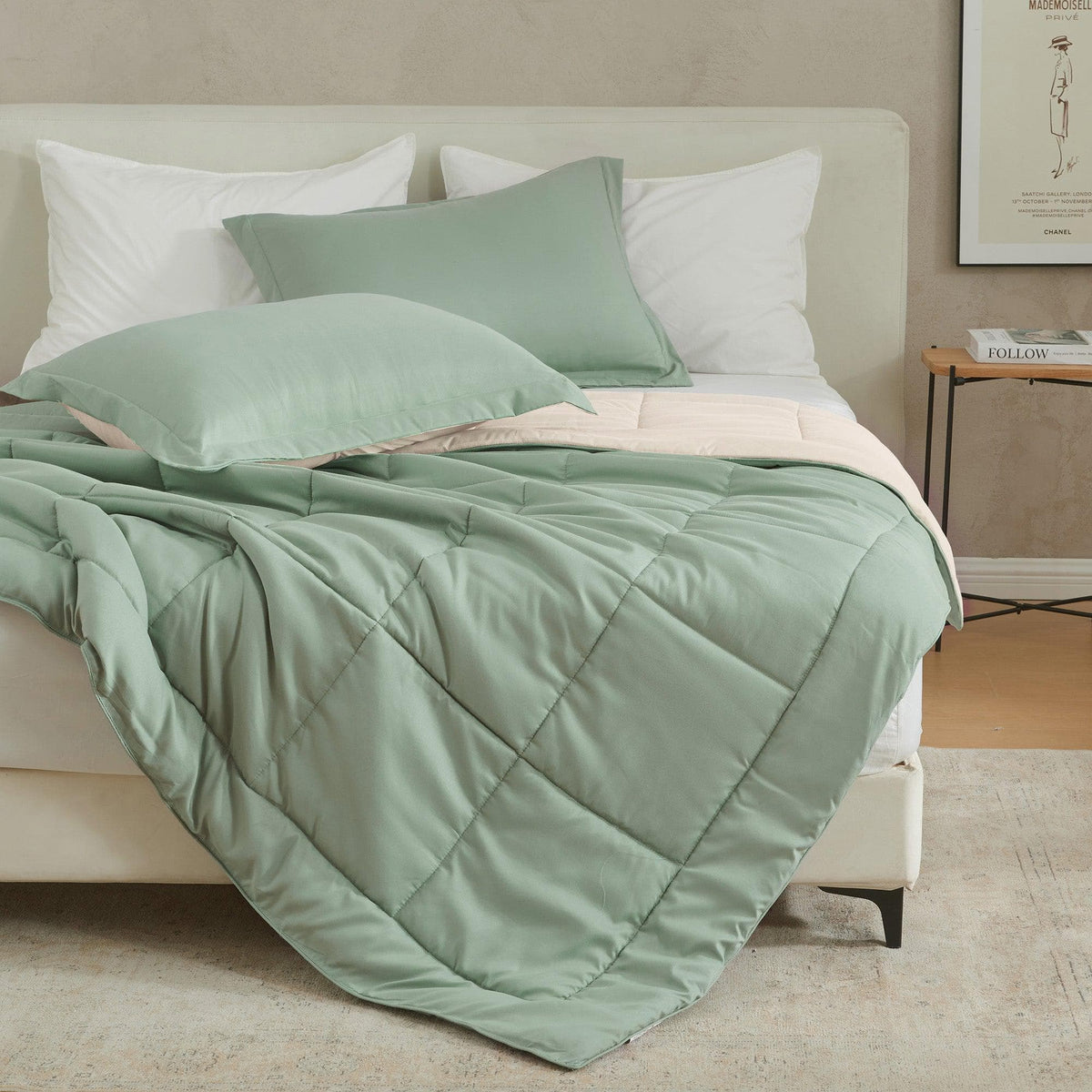 Reversible Brushed Microfiber Comforter Set – Odette Collection – view 44