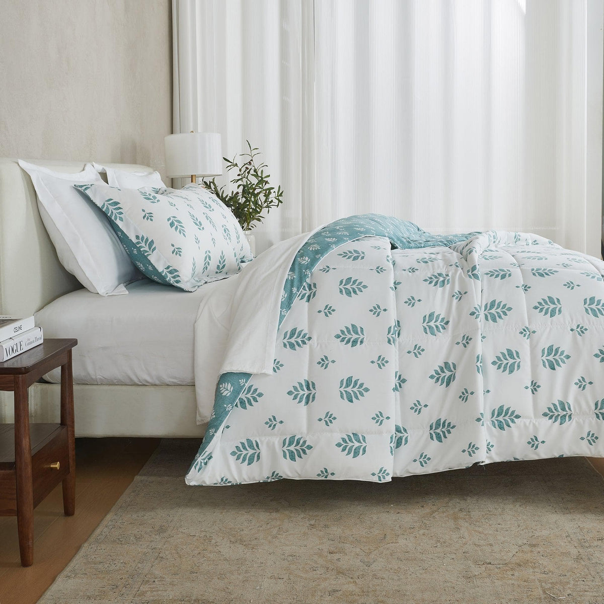 Reversible Brushed Microfiber Comforter Set – Odette Collection – view 56