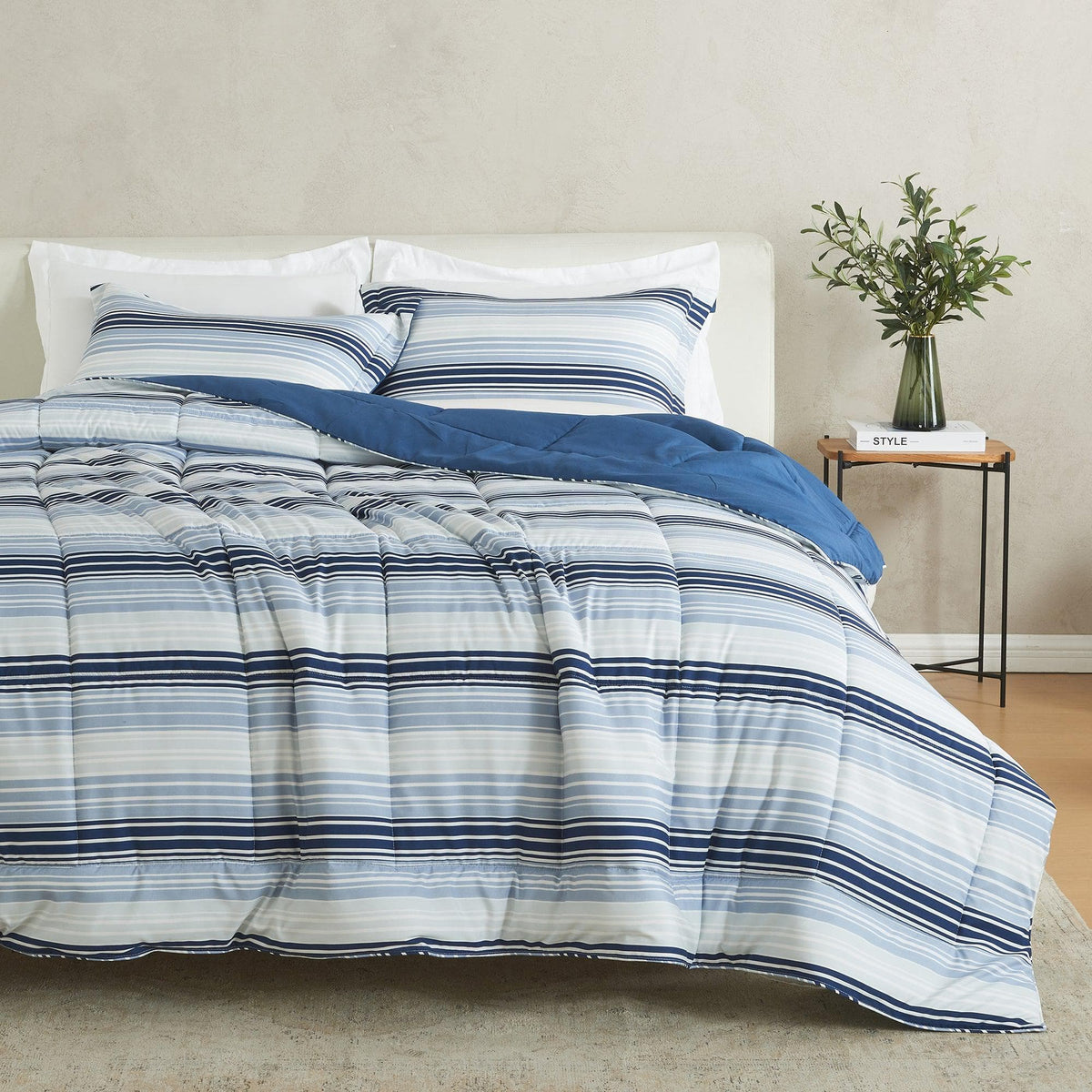 Reversible Brushed Microfiber Comforter Set – Odette Collection – view 85