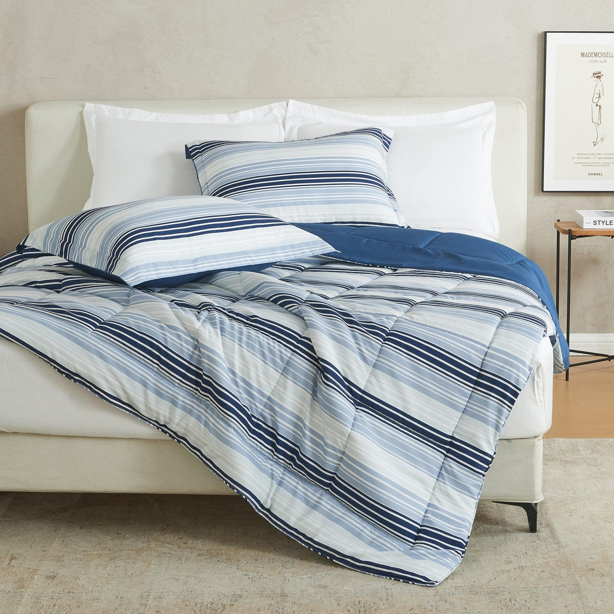 Reversible Brushed Microfiber Comforter Set – Odette Collection – view 86