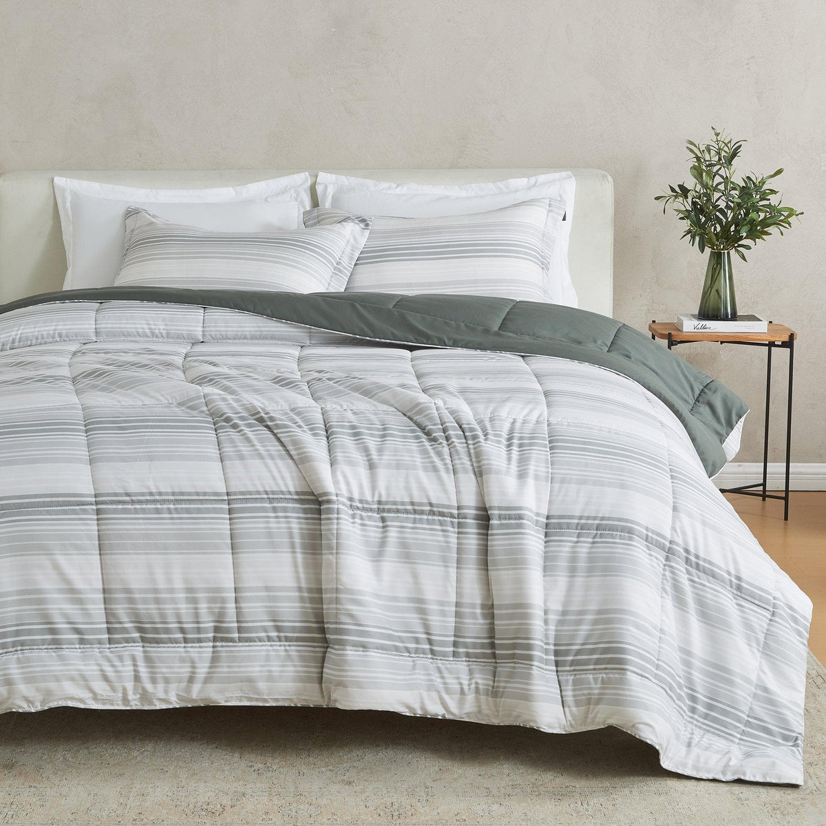 Reversible Brushed Microfiber Comforter Set – Odette Collection – view 91