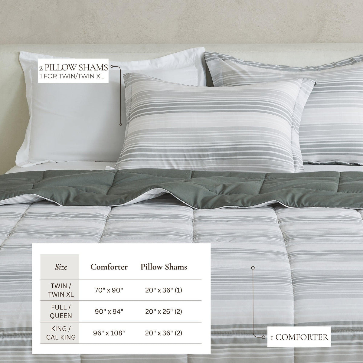 Reversible Brushed Microfiber Comforter Set – Odette Collection – view 94