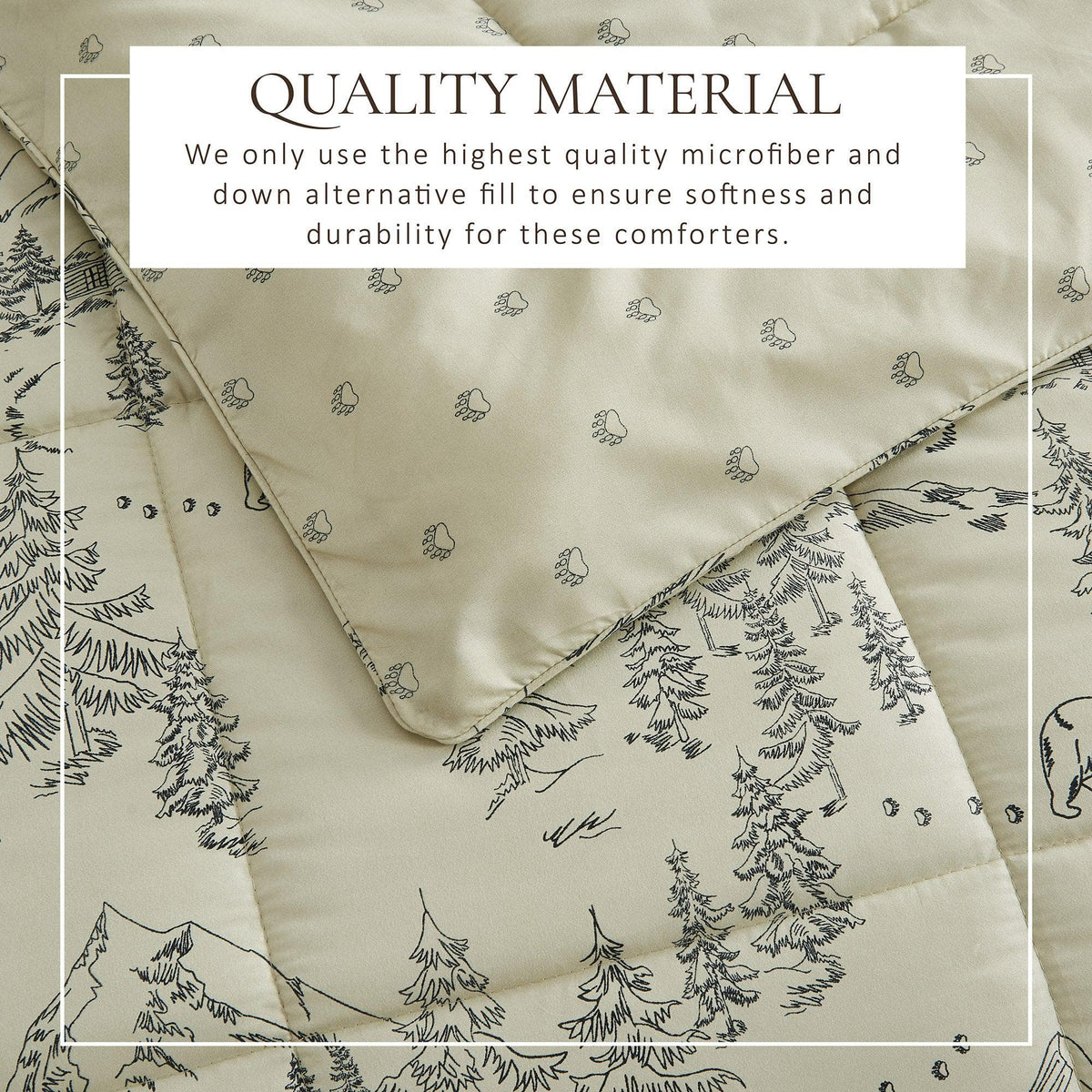 Reversible Holiday and Lodge Comforter and Sham Set – Odette Collection – view 2