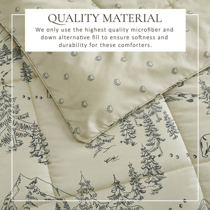 Reversible Holiday and Lodge Comforter and Sham Set – Odette Collection – view 2
