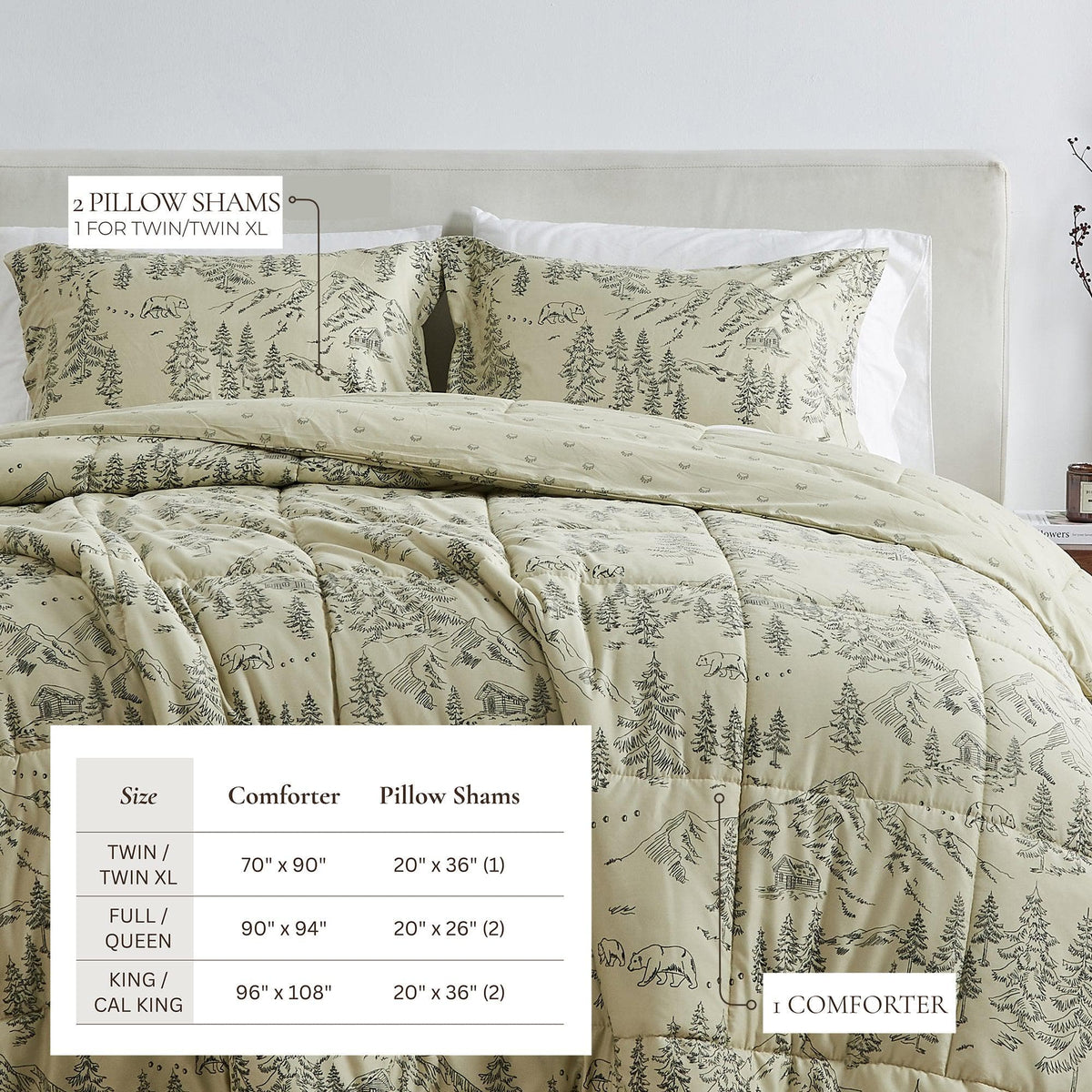 Reversible Holiday and Lodge Comforter and Sham Set – Odette Collection – view 5