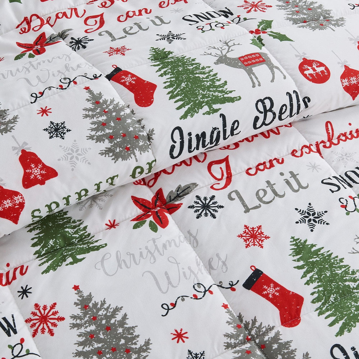 Reversible Holiday and Lodge Comforter and Sham Set – Odette Collection – view 9