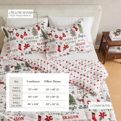 Reversible Holiday and Lodge Comforter and Sham Set – Odette Collection – view 11