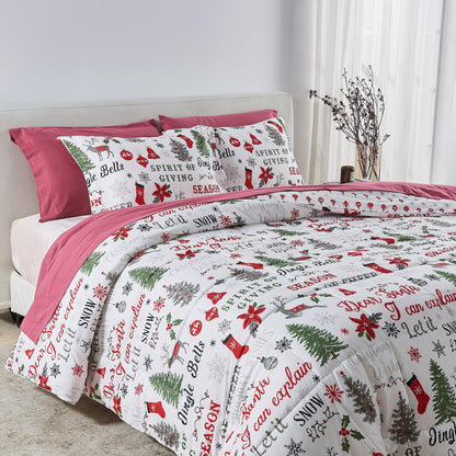 Reversible Holiday and Lodge Comforter and Sham Set – Odette Collection – view 12