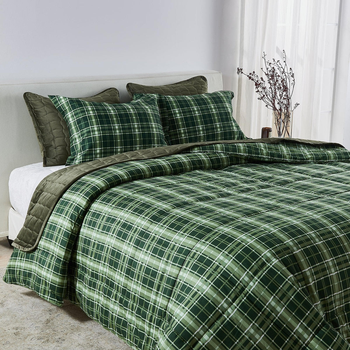 Reversible Holiday and Lodge Comforter and Sham Set – Odette Collection – view 20