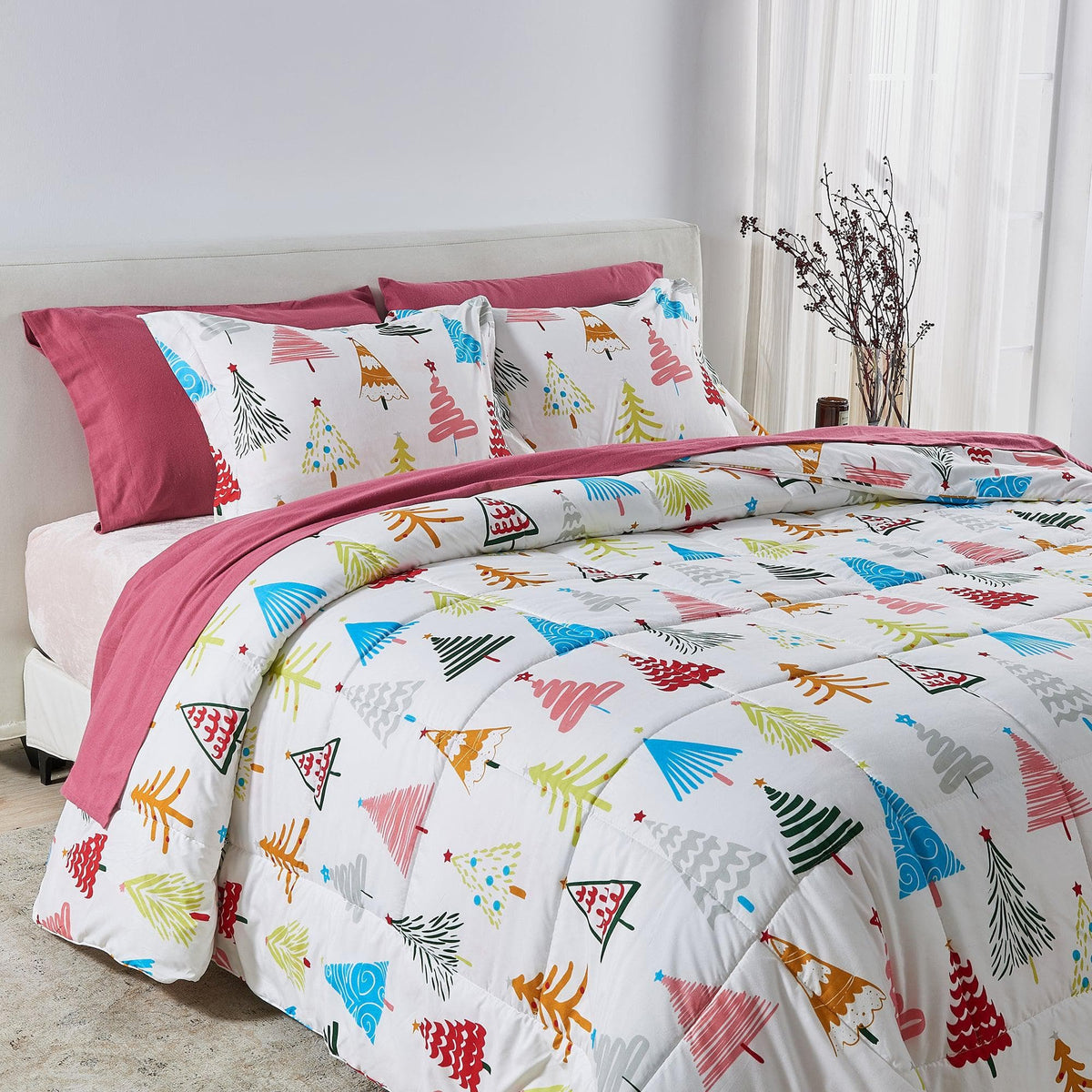 Reversible Holiday and Lodge Comforter and Sham Set – Odette Collection – view 30