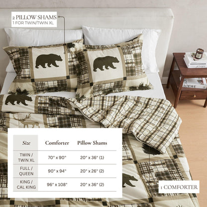 Reversible Holiday and Lodge Comforter and Sham Set – Odette Collection – view 41