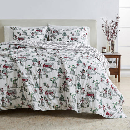 Reversible Holiday and Lodge Comforter and Sham Set – Odette Collection – view 43