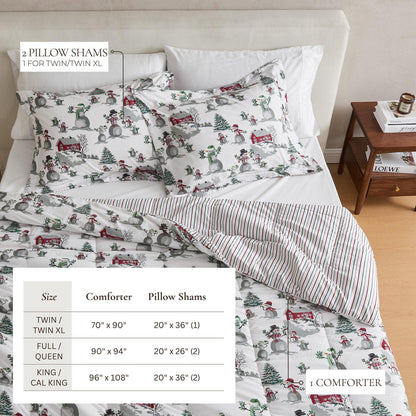 Reversible Holiday and Lodge Comforter and Sham Set – Odette Collection – view 47