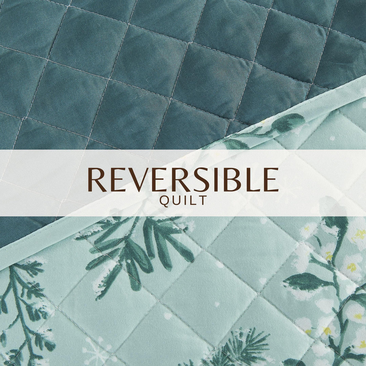 Snowy Botanical Winter Branch Reversible Quilt Set – Mariela Collection – view 4