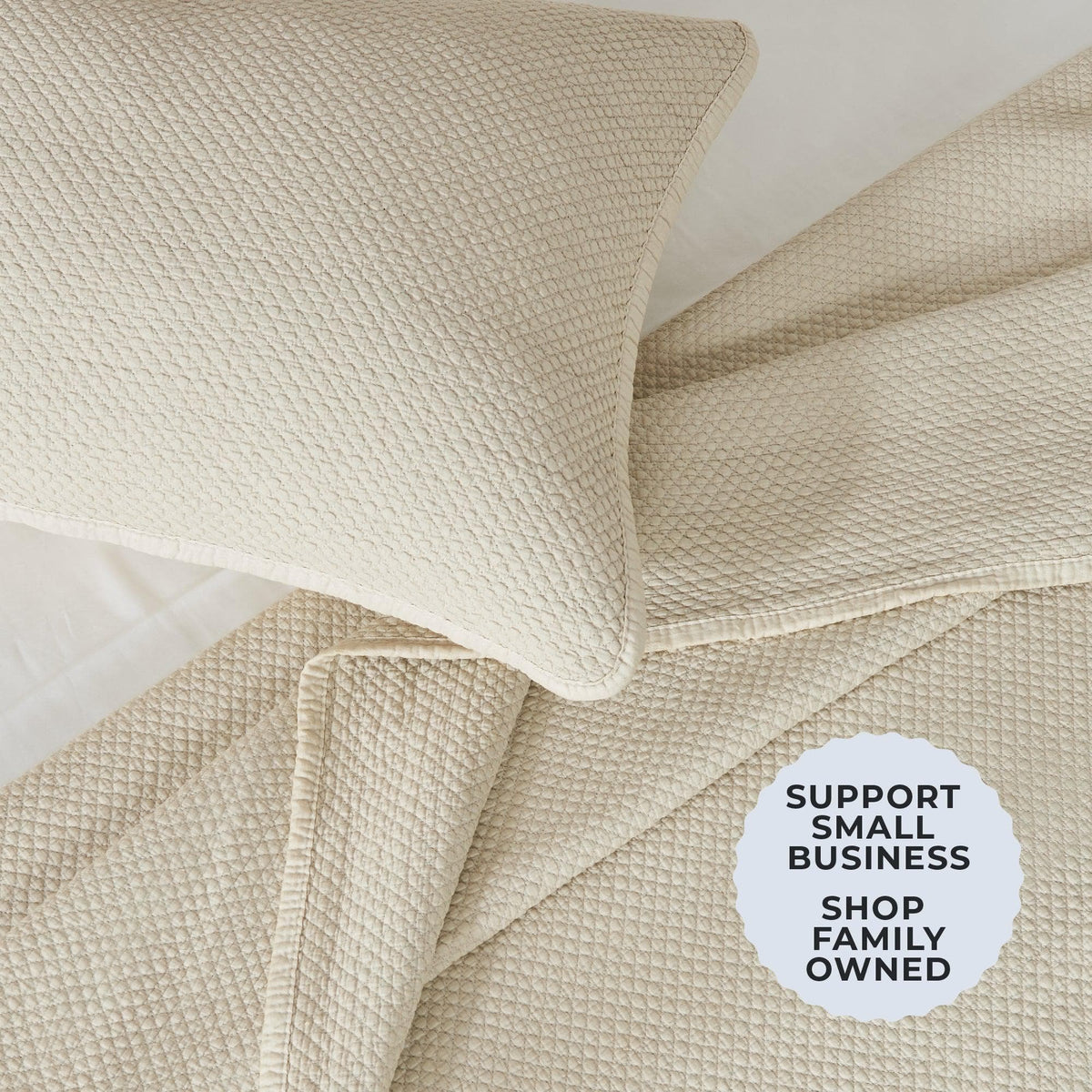 Stonewashed Box-Stitch Relaxed Quilt Set – Vittoria Collection – view 5