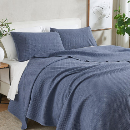 Stonewashed Box-Stitch Relaxed Quilt Set – Vittoria Collection – view 10