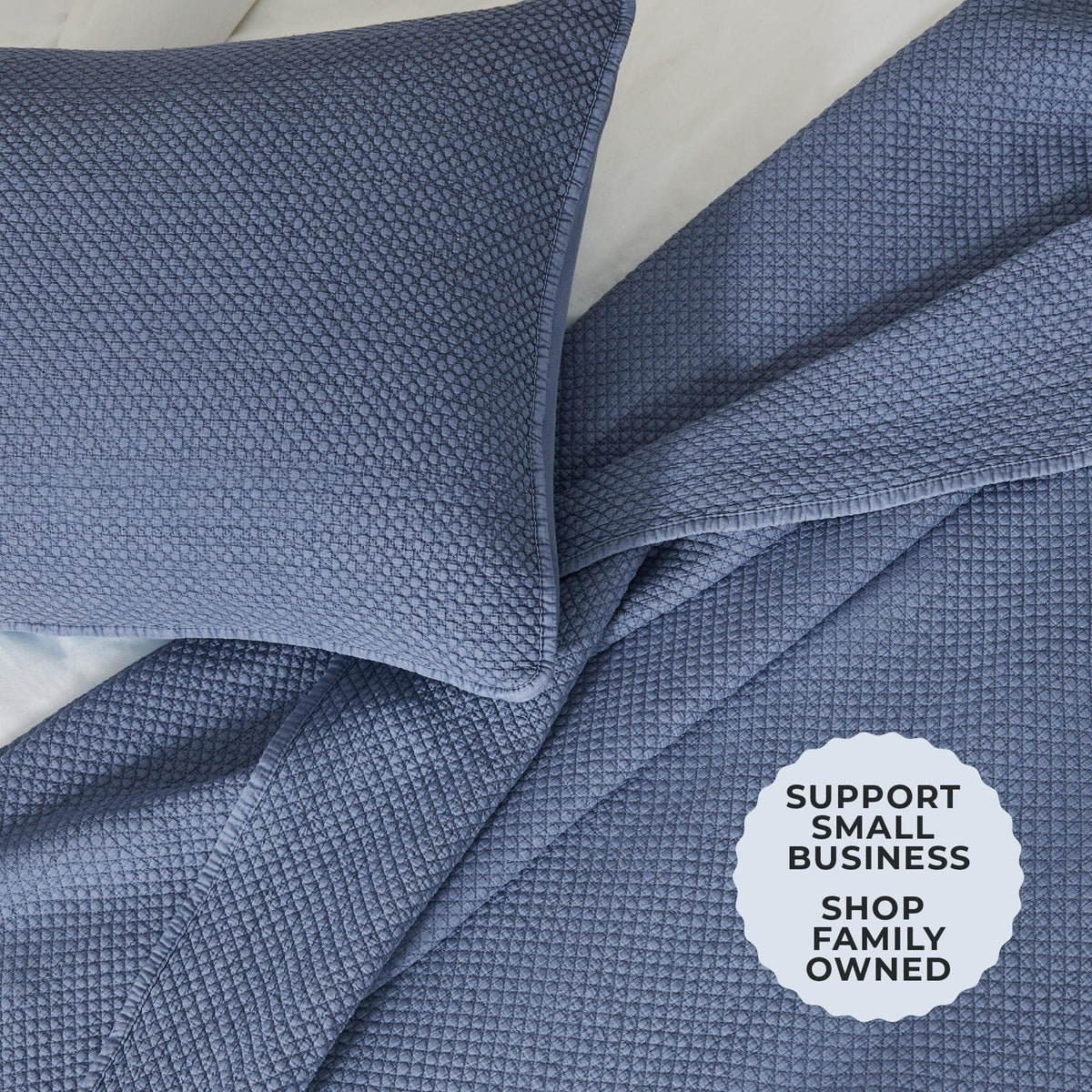 Stonewashed Box-Stitch Relaxed Quilt Set – Vittoria Collection – view 13