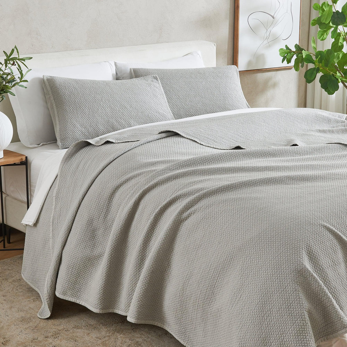 Stonewashed Box-Stitch Relaxed Quilt Set – Vittoria Collection – view 16