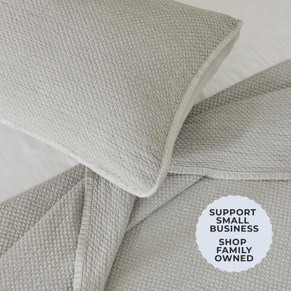 Stonewashed Box-Stitch Relaxed Quilt Set – Vittoria Collection – view 18