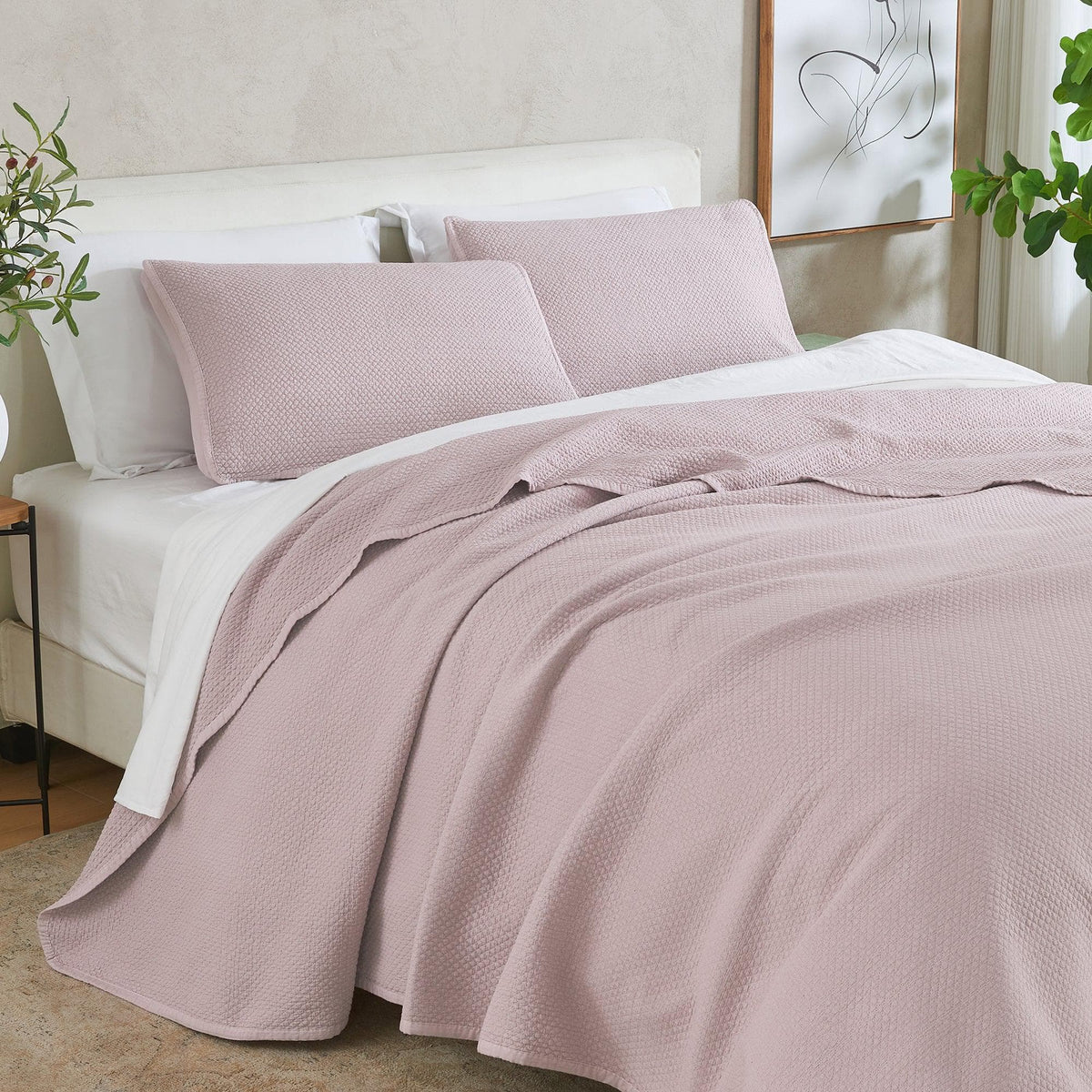 Stonewashed Box-Stitch Relaxed Quilt Set – Vittoria Collection – view 23