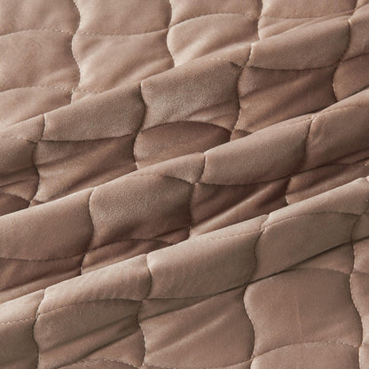 Velvet Box-Stitched Quilt Set with Shams – Vivica Collection – view 39