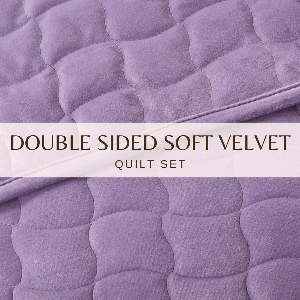 Velvet Box-Stitched Quilt Set with Shams – Vivica Collection – view 16