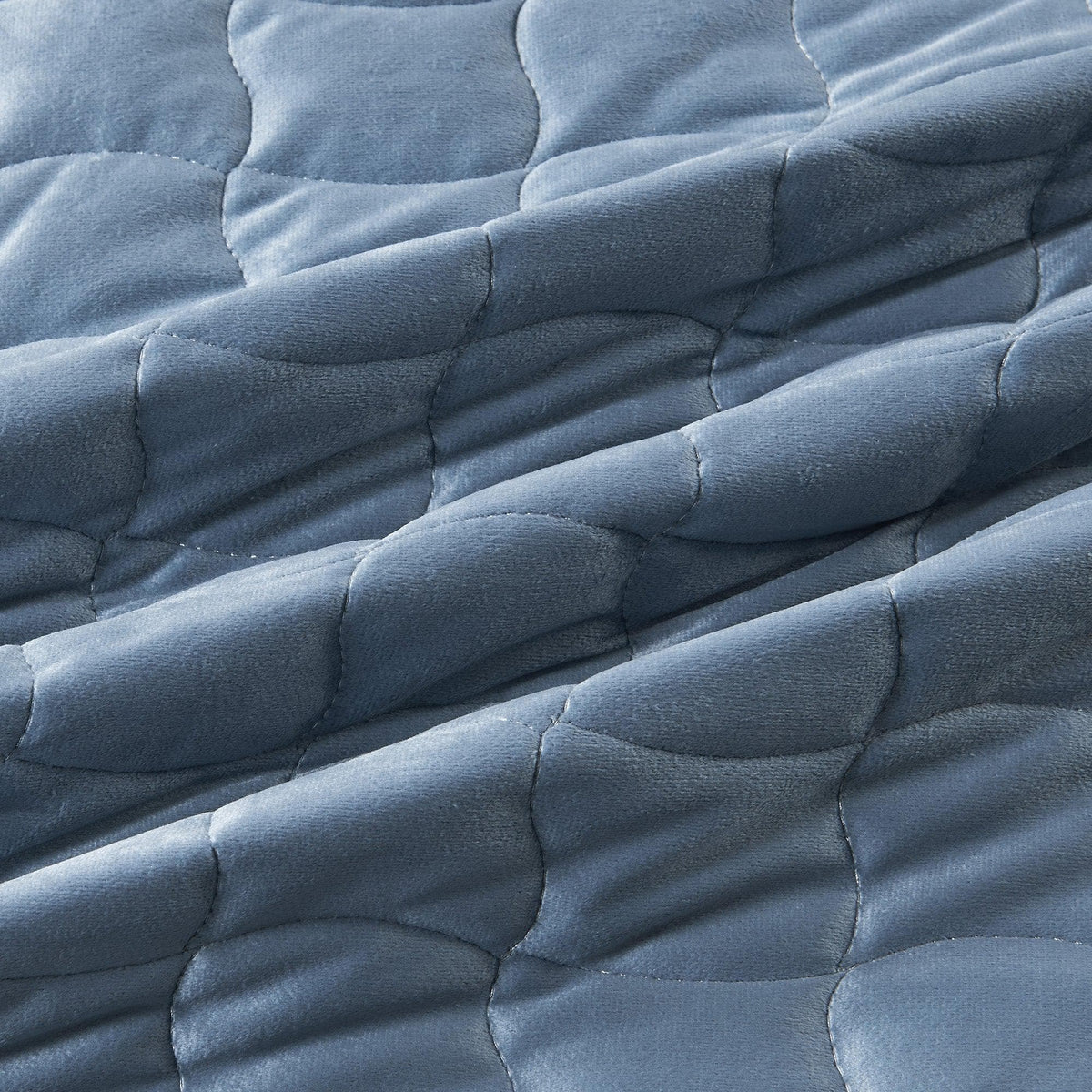 Velvet Box-Stitched Quilt Set with Shams – Vivica Collection – view 3