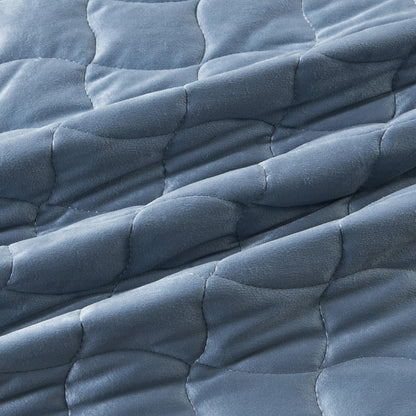 Velvet Box-Stitched Quilt Set with Shams – Vivica Collection – view 3