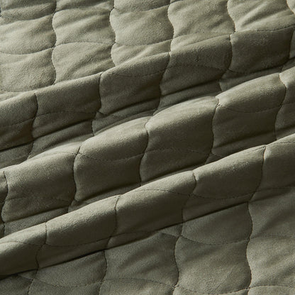 Velvet Box-Stitched Quilt Set with Shams – Vivica Collection – view 21