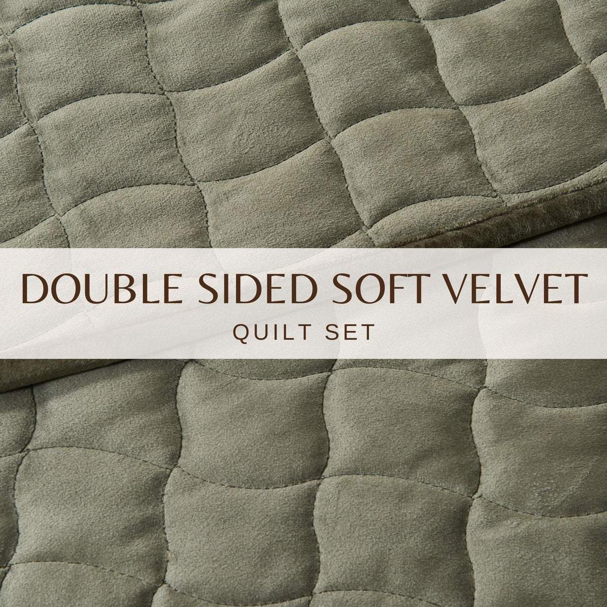 Velvet Box-Stitched Quilt Set with Shams – Vivica Collection – view 23