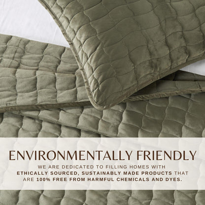 Velvet Box-Stitched Quilt Set with Shams – Vivica Collection – view 22