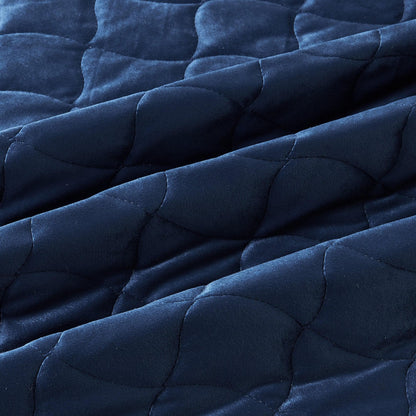 Velvet Box-Stitched Quilt Set with Shams – Vivica Collection – view 27