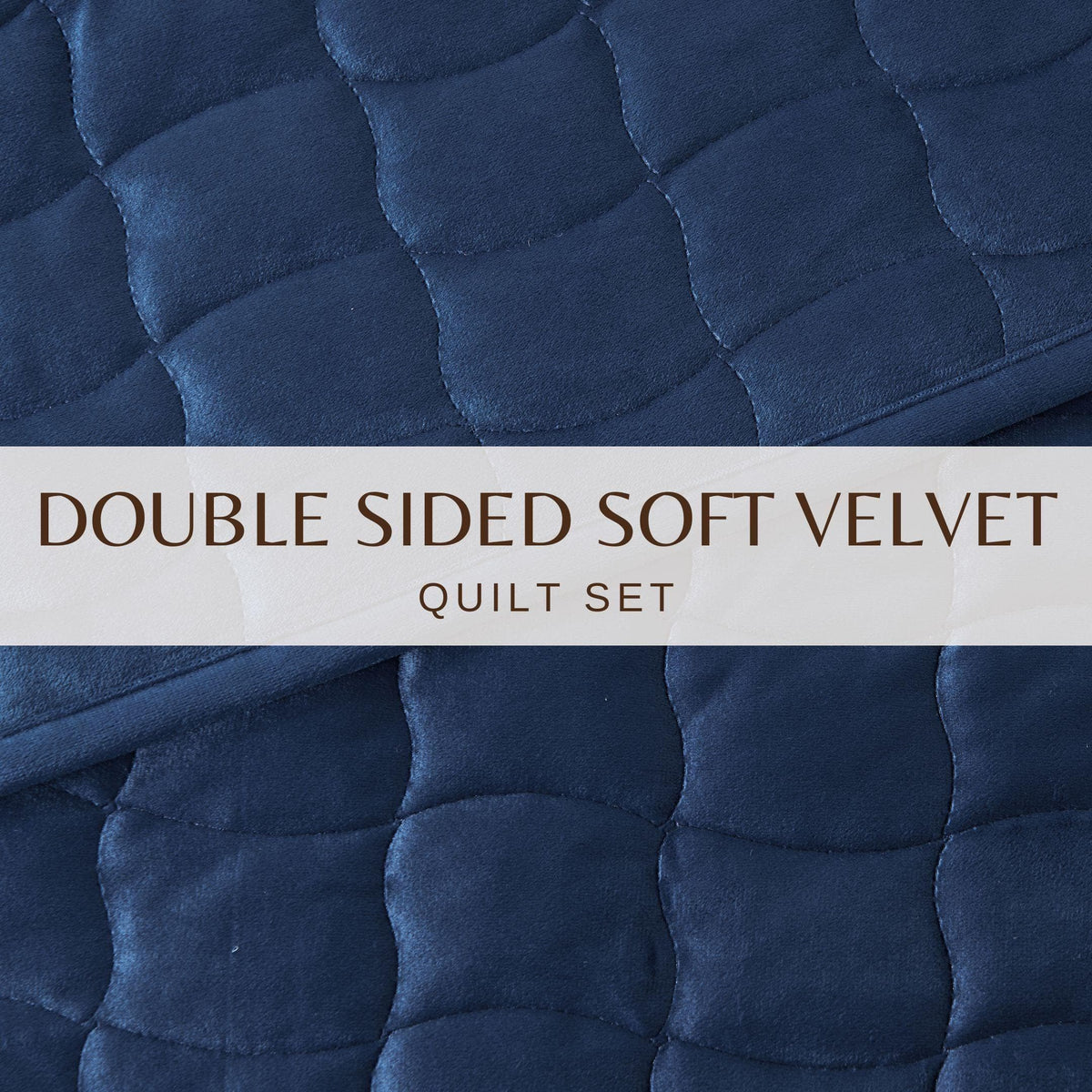 Velvet Box-Stitched Quilt Set with Shams – Vivica Collection – view 29