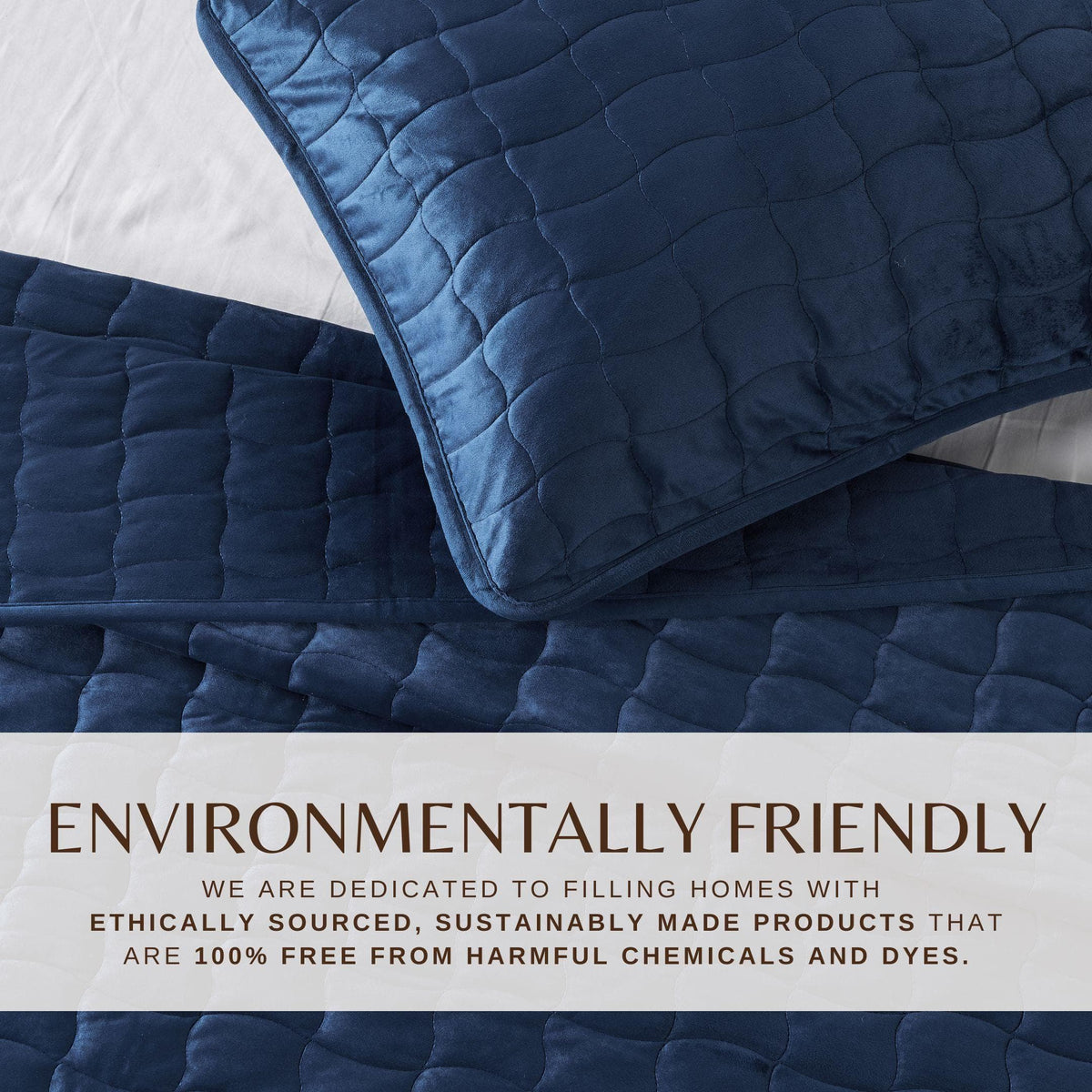 Velvet Box-Stitched Quilt Set with Shams – Vivica Collection – view 28