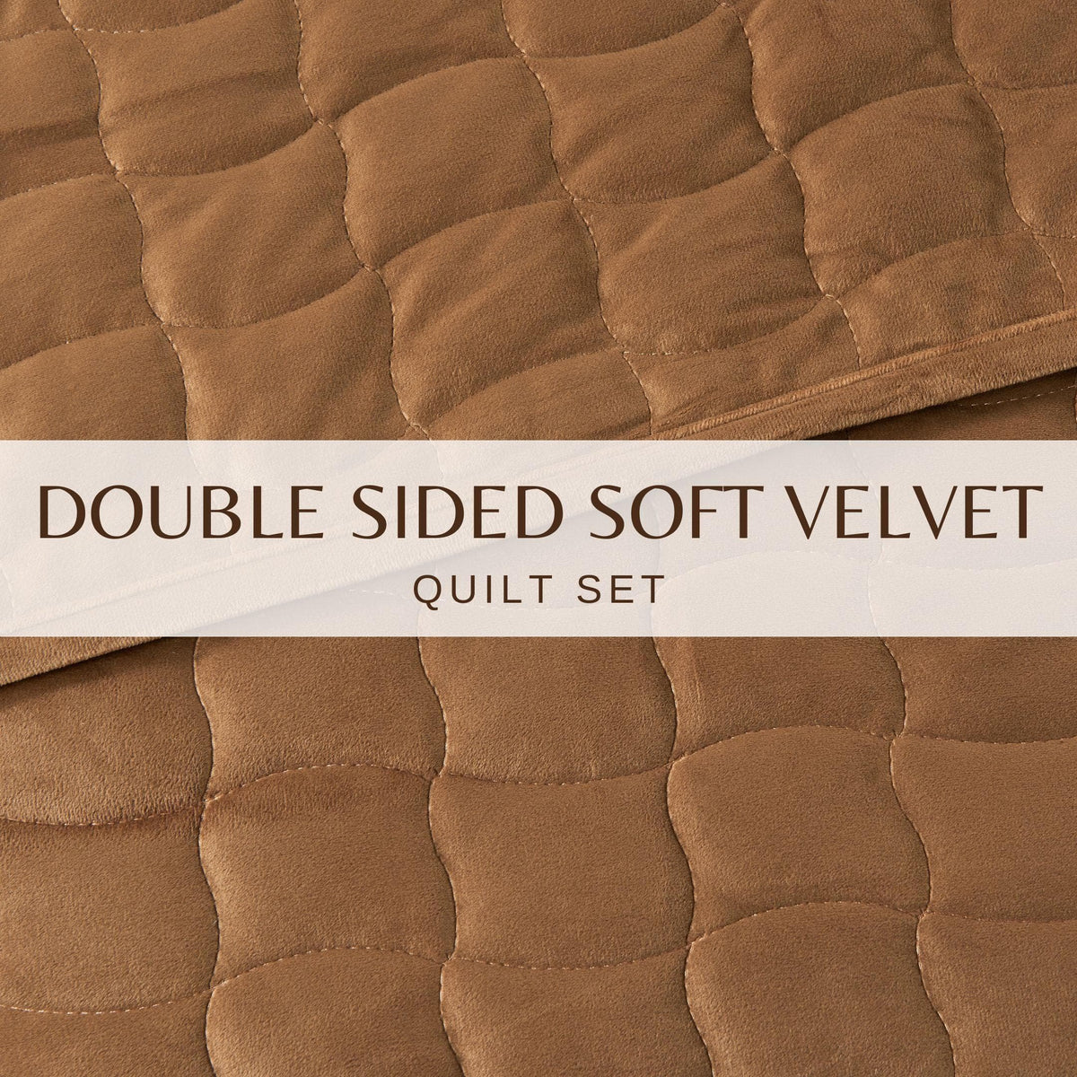 Velvet Box-Stitched Quilt Set with Shams – Vivica Collection – view 35