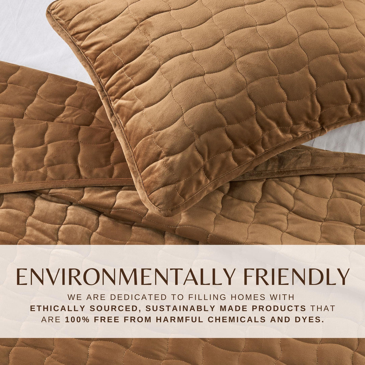 Velvet Box-Stitched Quilt Set with Shams – Vivica Collection – view 34