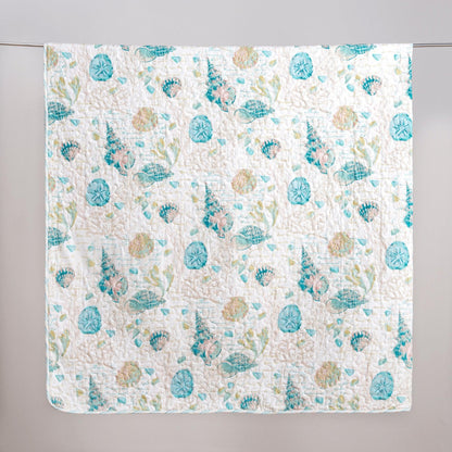 West Sands Seashell and Coral Microfiber Quilt Set – view 3