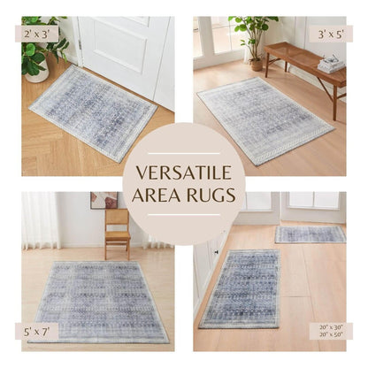 Distressed Moroccan Washable Accent Rug and Runner 2-Pack – Neve Collection – view 3