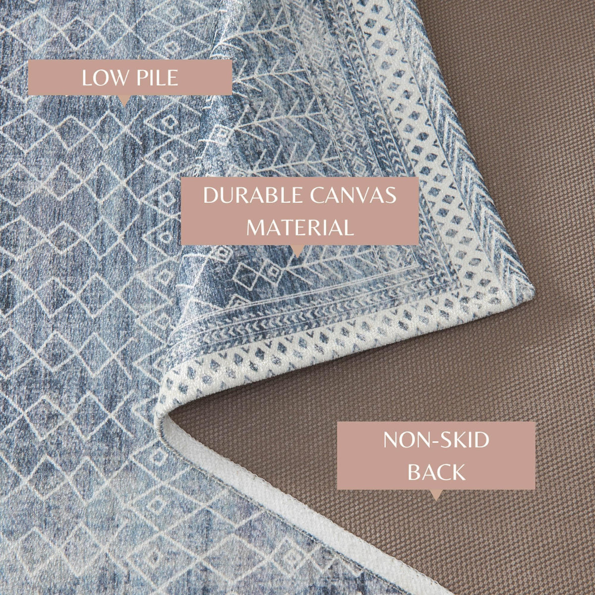 Distressed Moroccan Washable Accent Rug and Runner 2-Pack – Neve Collection – view 4